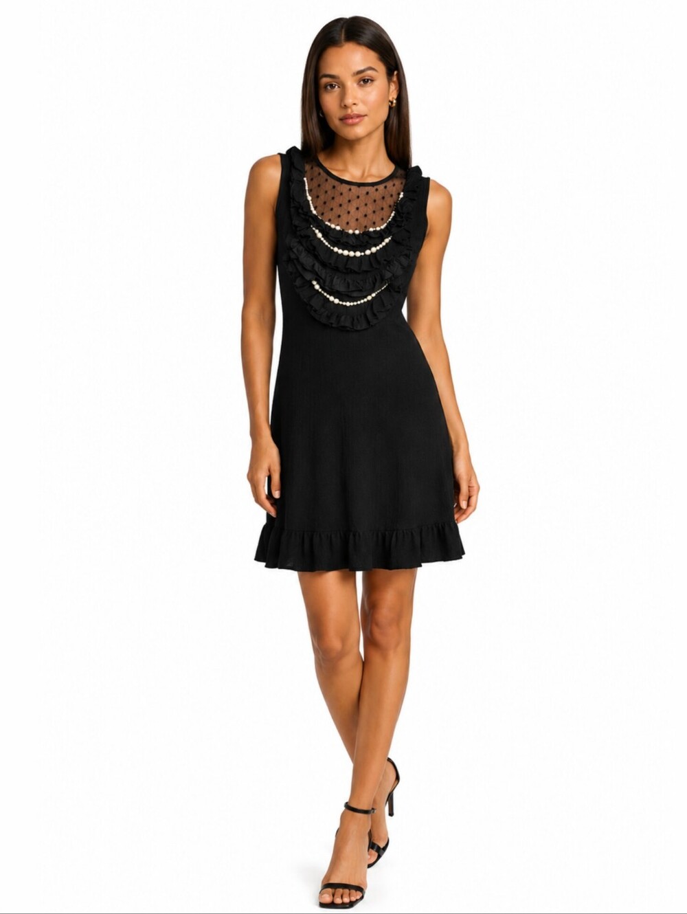 NWOT Staud Black Sleeveless Mini/Midi Knitted Dress